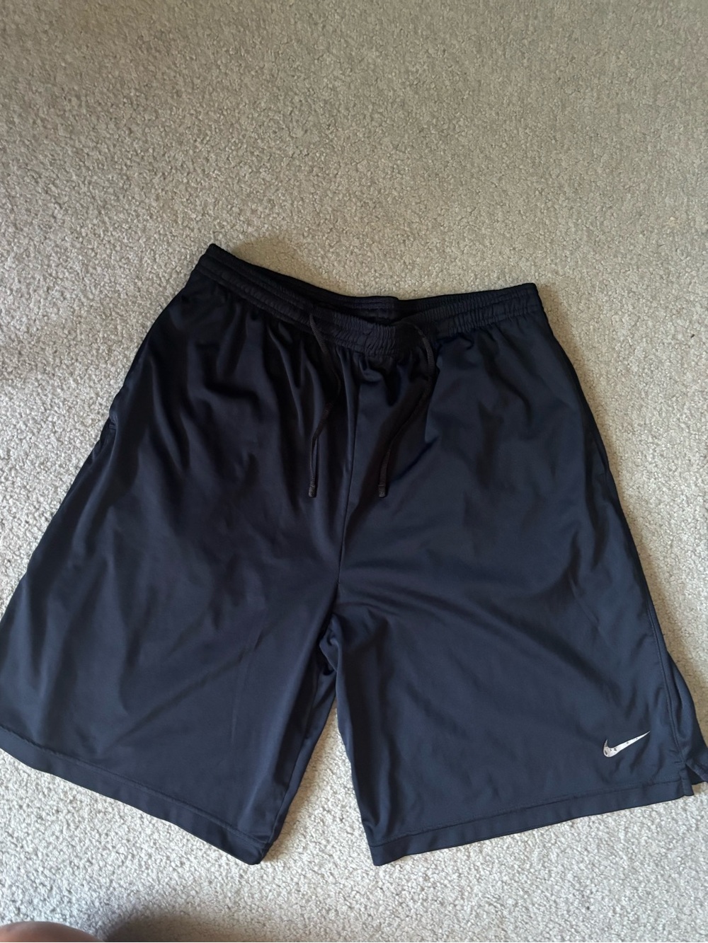 Nike Men's Black Athletic Shorts with Swoosh Logo